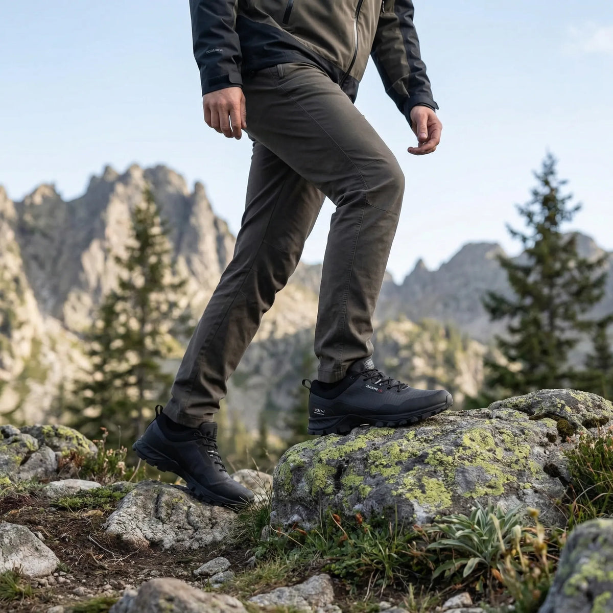 Men's waterproof hiking trainers with non-slip grip and durable construction