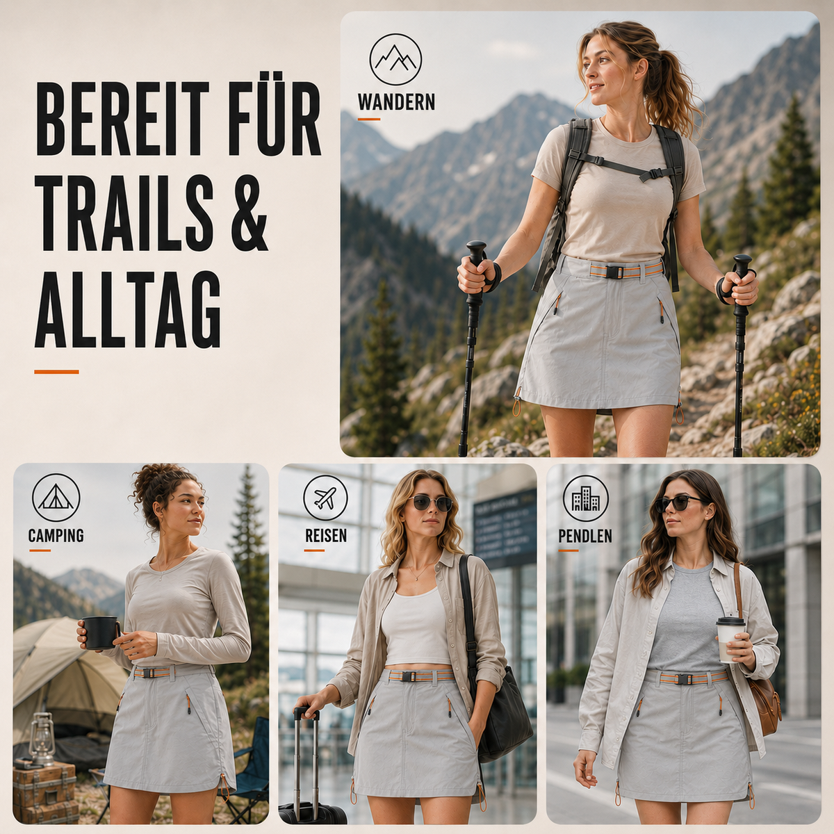 Thrives Outdoor | Trekvia Lightweight Stretch Culotte Hiking Shorts