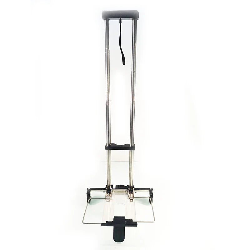 Ultra-compact foldable hand trolley collapses to A4 size
