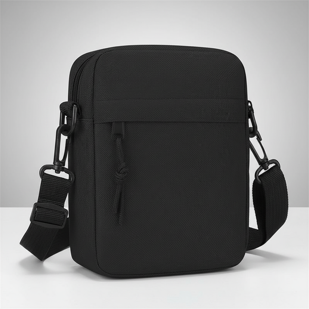 Unisex nylon crossbody bag with adjustable shoulder strap