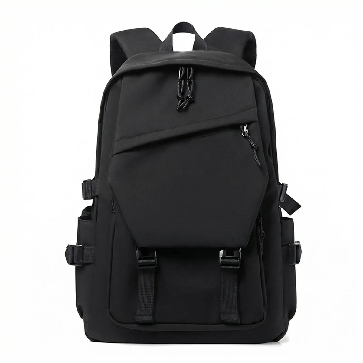 Large backpack with laptop compartment multiple pockets solid colour