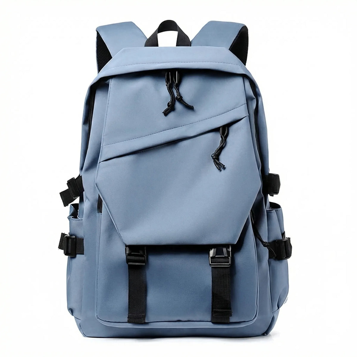 Large backpack with laptop compartment multiple pockets solid colour