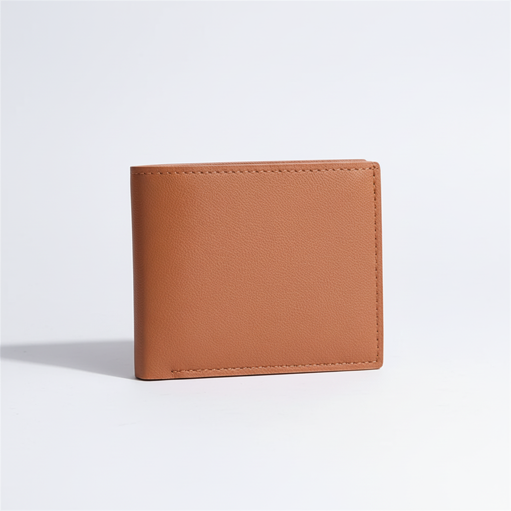 Slim bifold card wallet with zippered pocket and multiple card slots