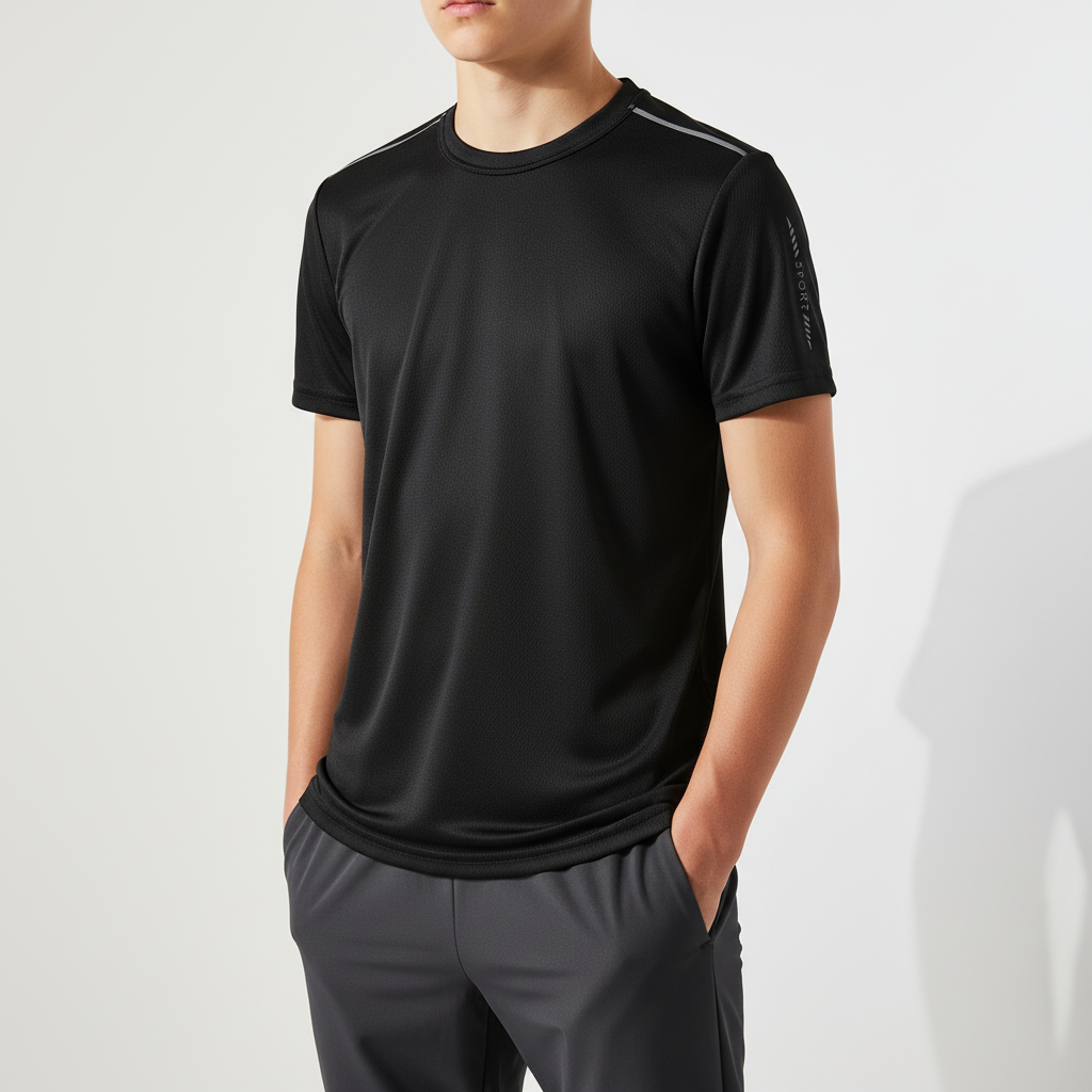 Kids quick-drying sports shirt with breathable knit material