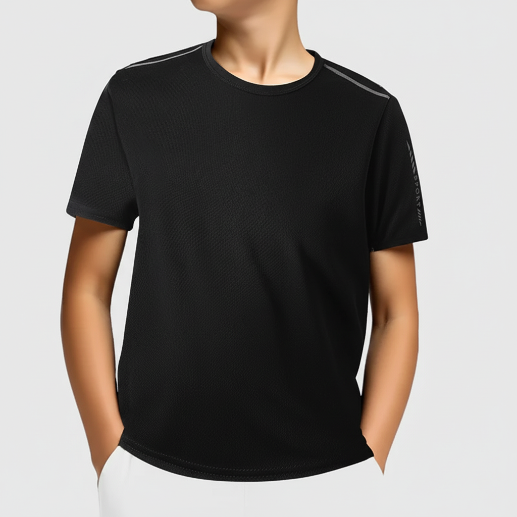 Kids quick-drying sports shirt with breathable knit material