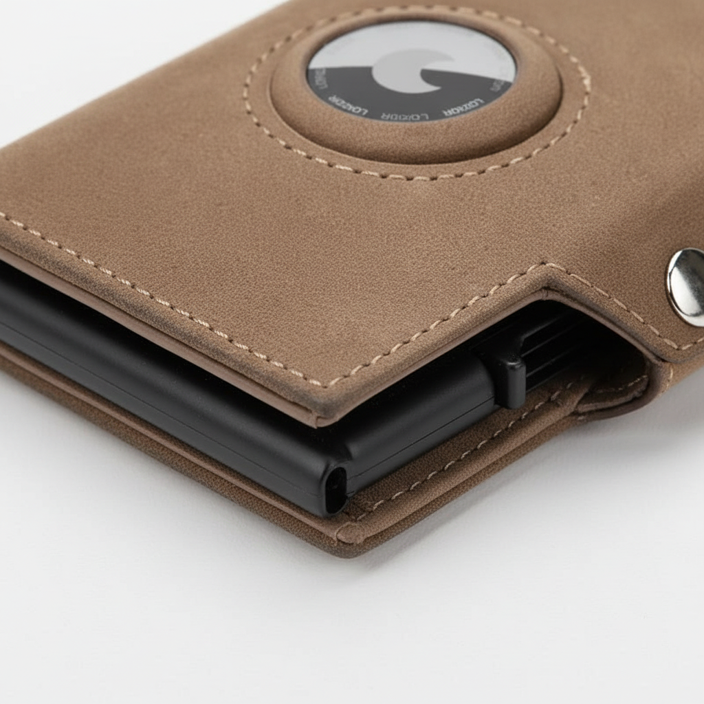 Compact card clip wallet with RFID blocking and coin pocket