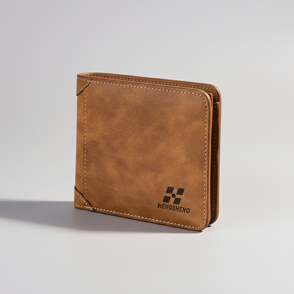 Compact slim vintage wallet with multiple card slots and photo pocket