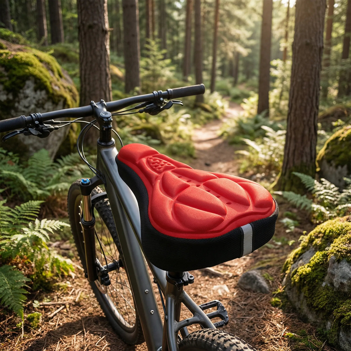 Padded bike saddle cover contoured non-slip comfort cushioning