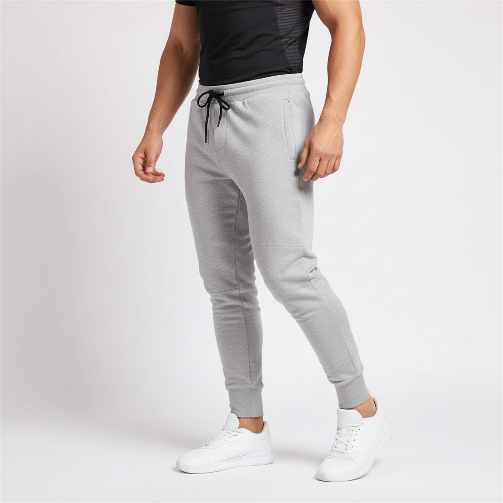 Men's tapered jogger pants with stretch fabric and secure pockets