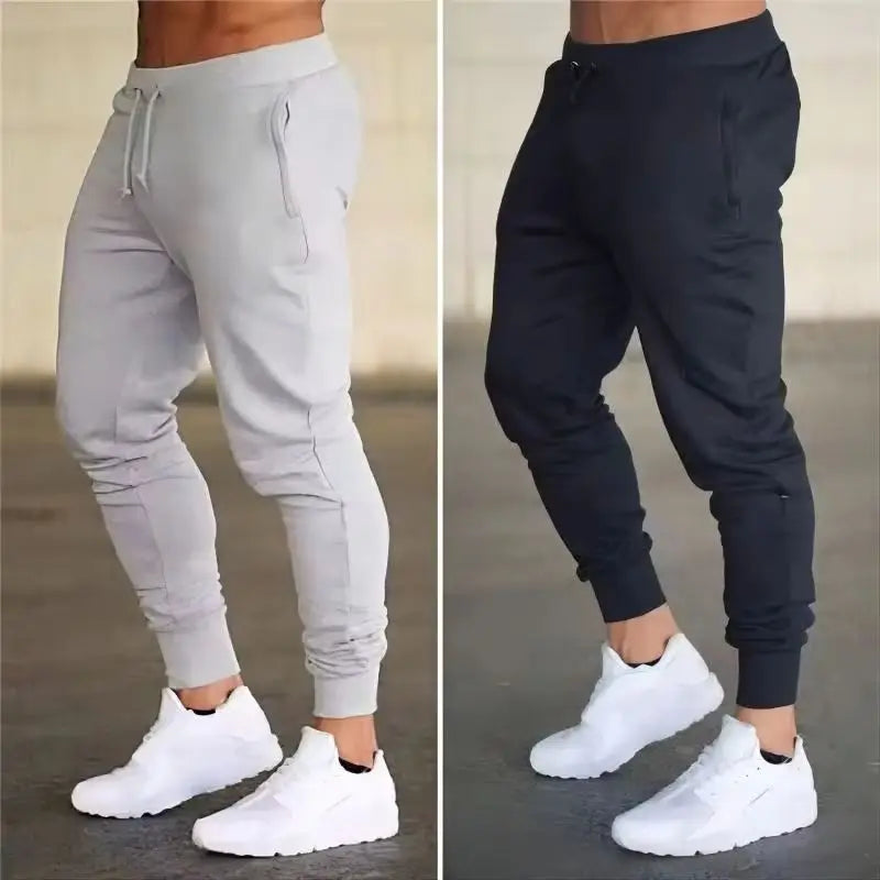 Men's tapered jogger pants with stretch fabric and secure pockets
