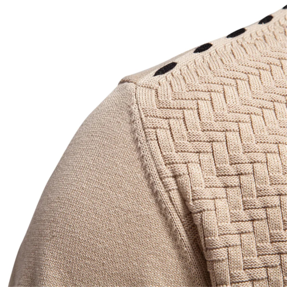 V neck button cardigan with textured front and ribbed edges