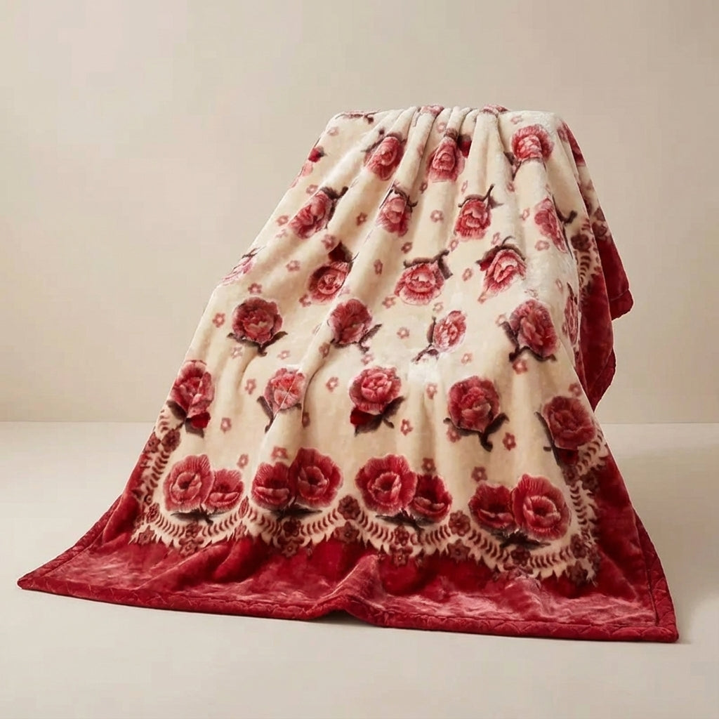 Double-sided plush weighted blanket elegant warm pattern