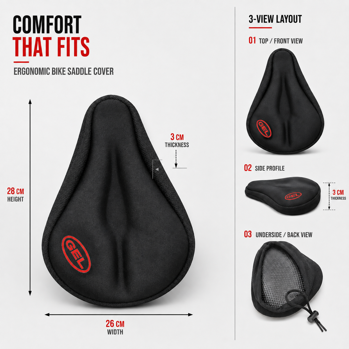 Thrives Outdoor | Velosafe Thickened Gel Seat Cover