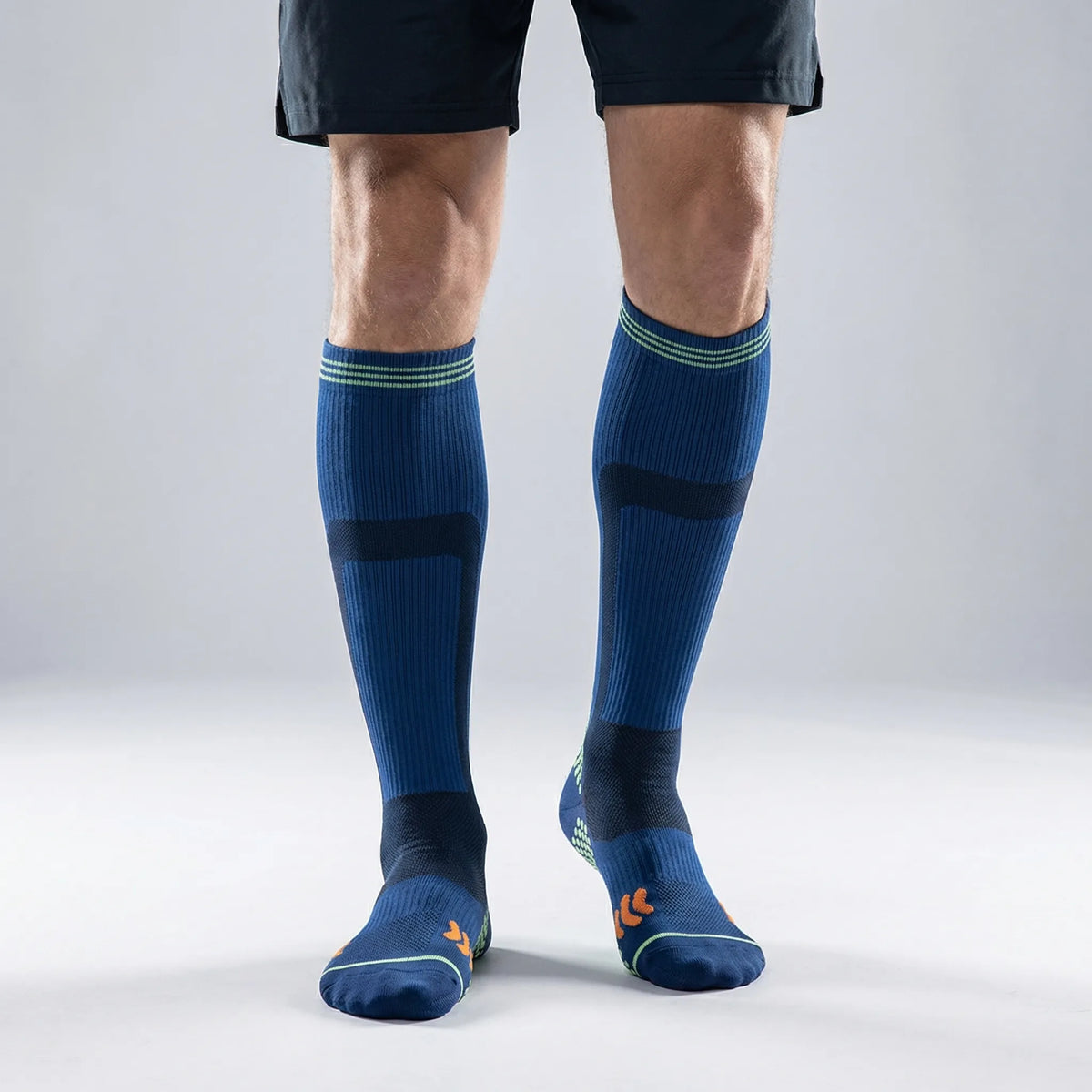 Long compression sports socks non-slip padded endurance running