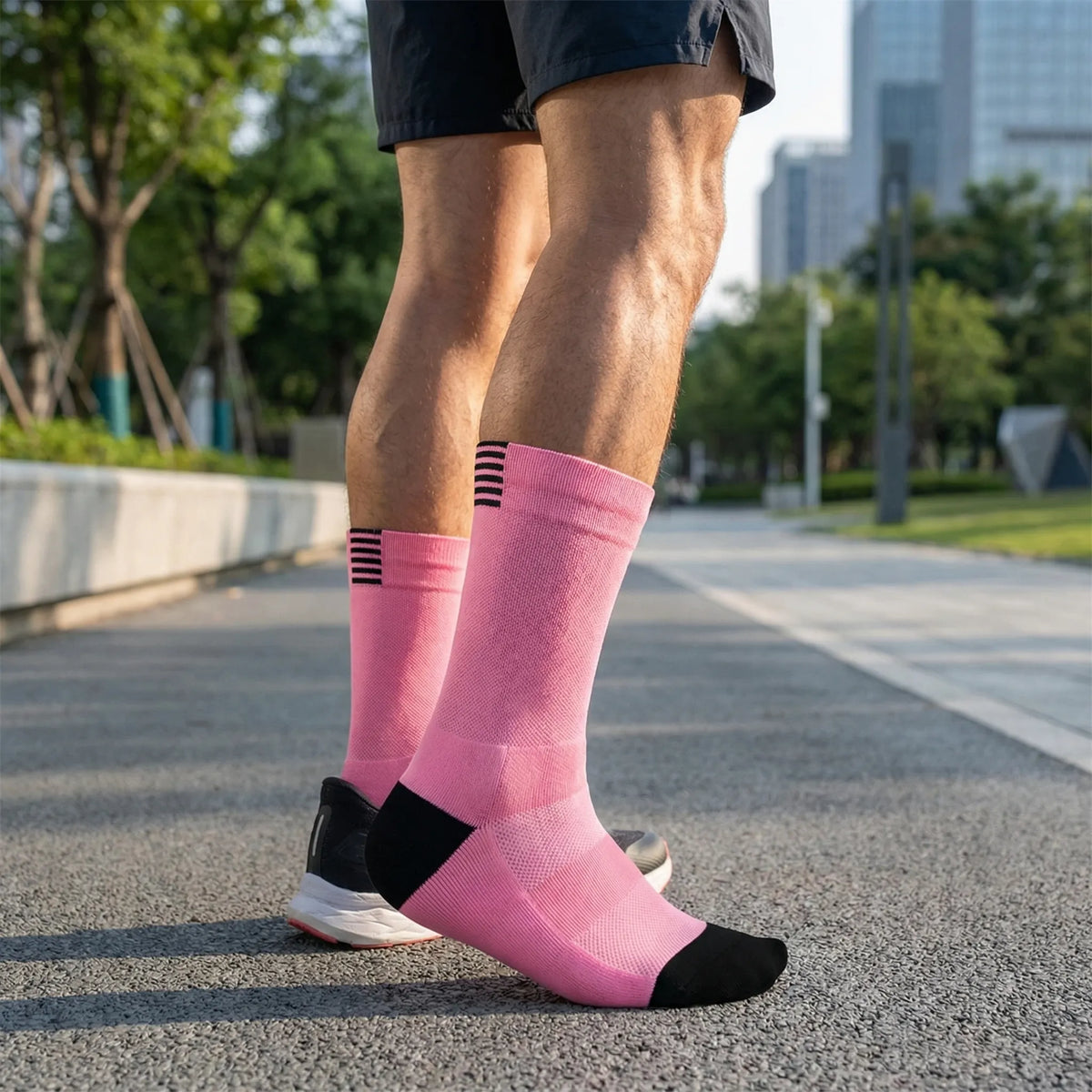 Quick-dry mid-length sports socks unisex moisture-wicking