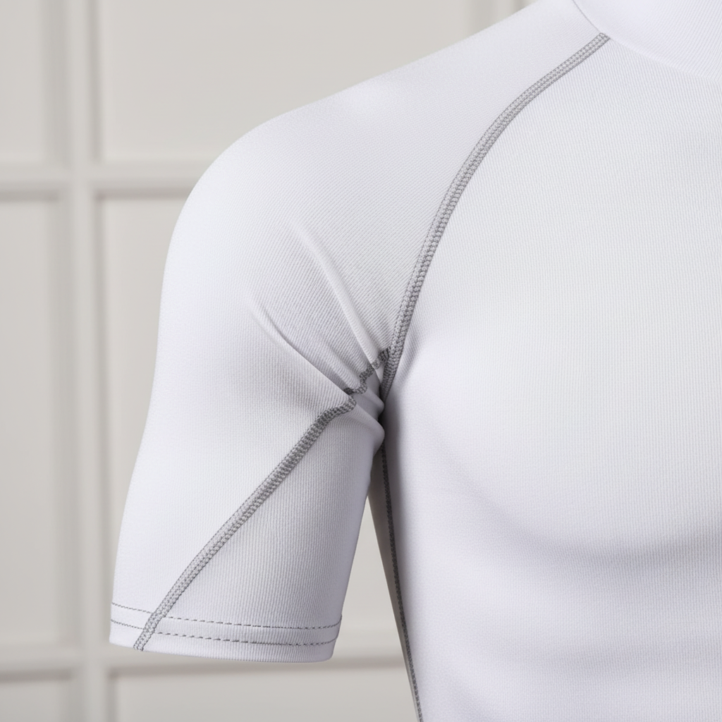 Short sleeve compression top with athletic fit for gym and running