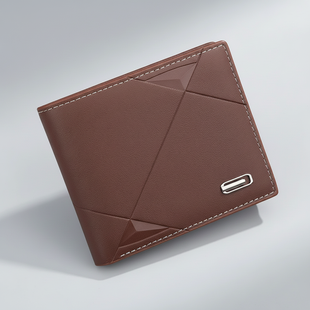 Slim bifold wallet with multiple card slots and organised interior