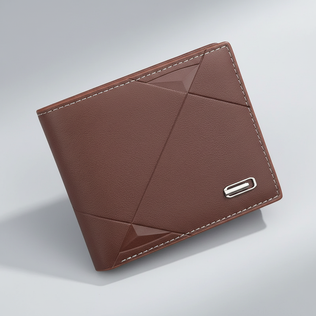 Slim bifold wallet with multiple card slots and organised interior