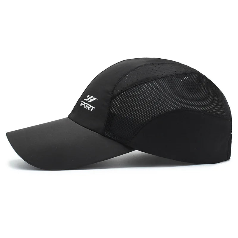 Lightweight UV protection baseball cap with mesh ventilation panels