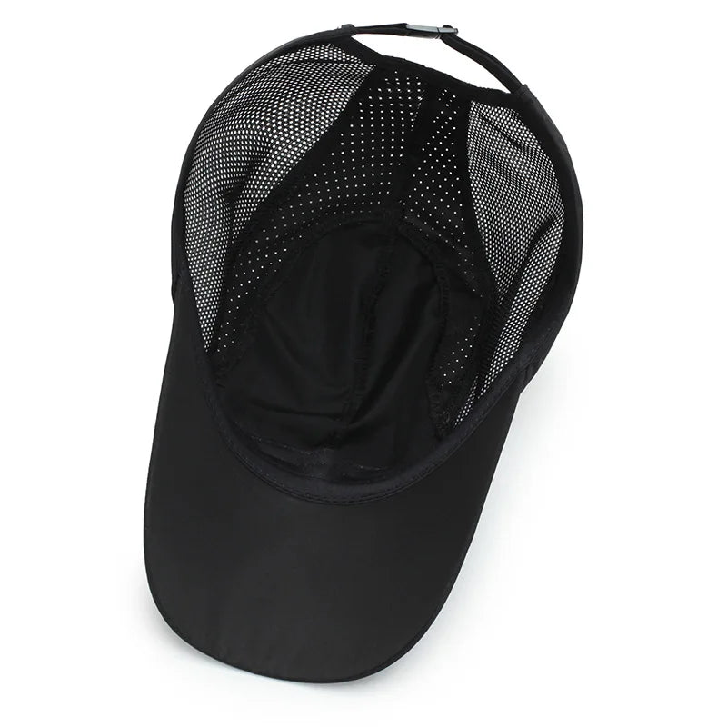 Lightweight UV protection baseball cap with mesh ventilation panels