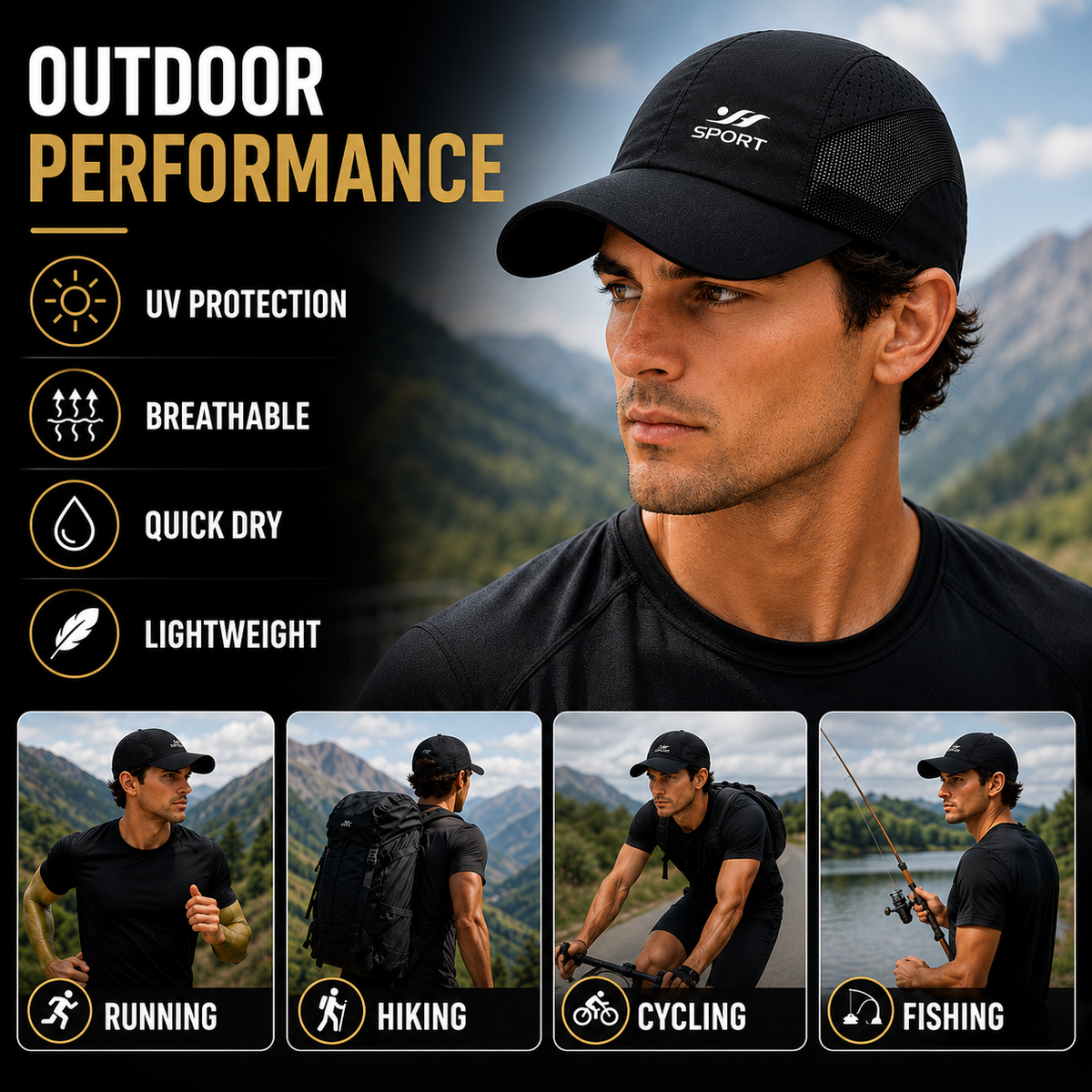 Thrives Outdoor | Venlux UV Protection Breathable Baseball Cap