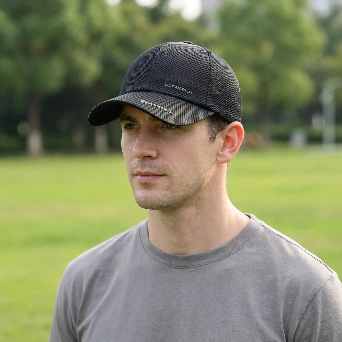 Breathable full mesh snapback cap with curved brim