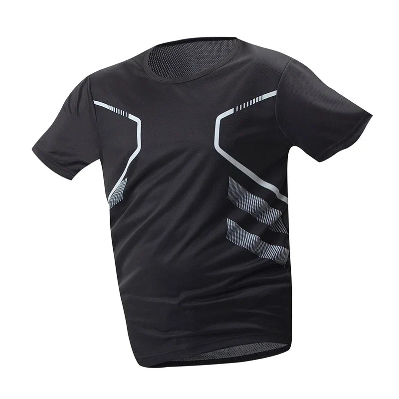 Breathable short-sleeve athletic top with moisture-wicking performance