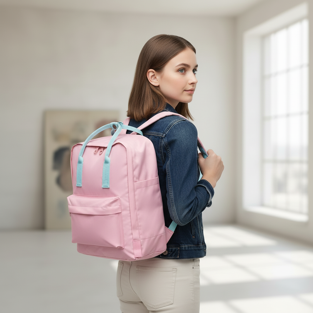 Compact waterproof backpack with ergonomic back and laptop pocket