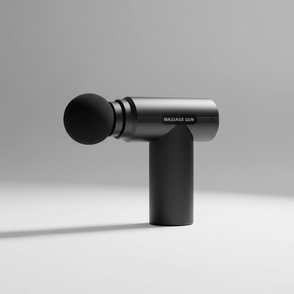 Compact percussion massager with ergonomic handle for muscle relief