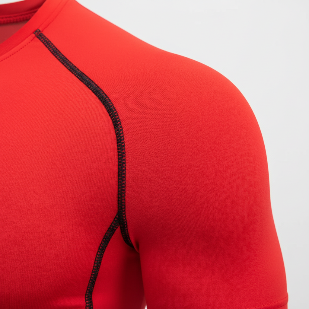 Compression short sleeve workout shirt with moisture-wicking performance