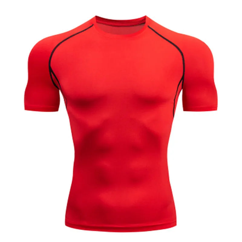 Compression short sleeve workout shirt with moisture-wicking performance
