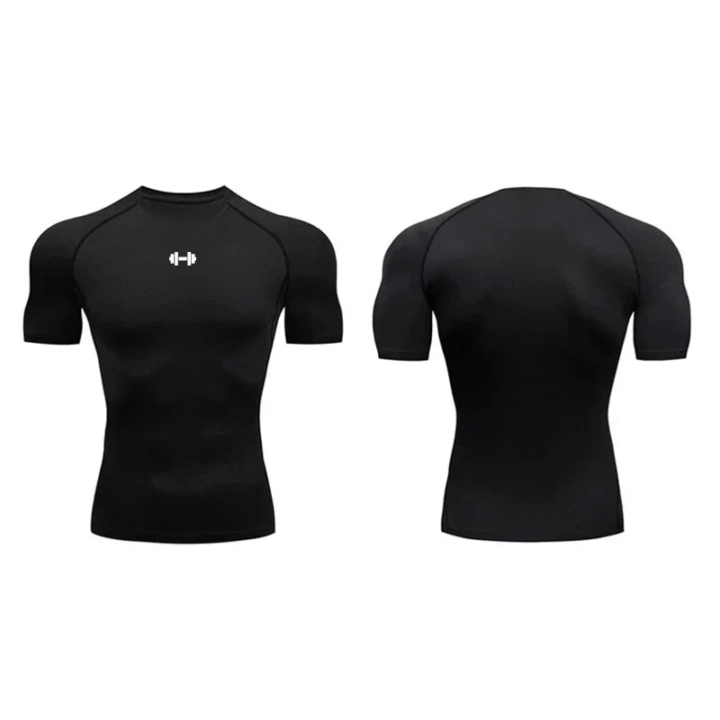 Men's short sleeve compression t-shirt with quick-dry moisture wicking