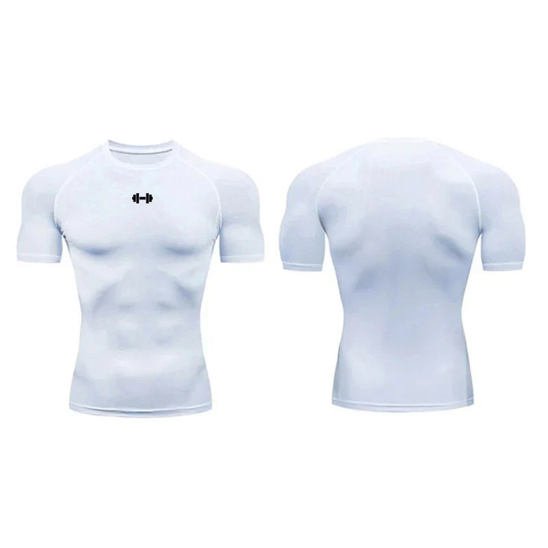 Men's short sleeve compression t-shirt with quick-dry moisture wicking