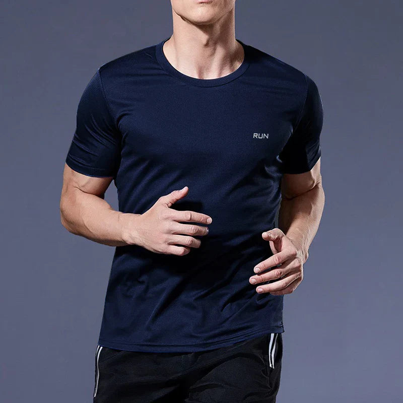 Men's short sleeve athletic shirt quick-drying breathable performance