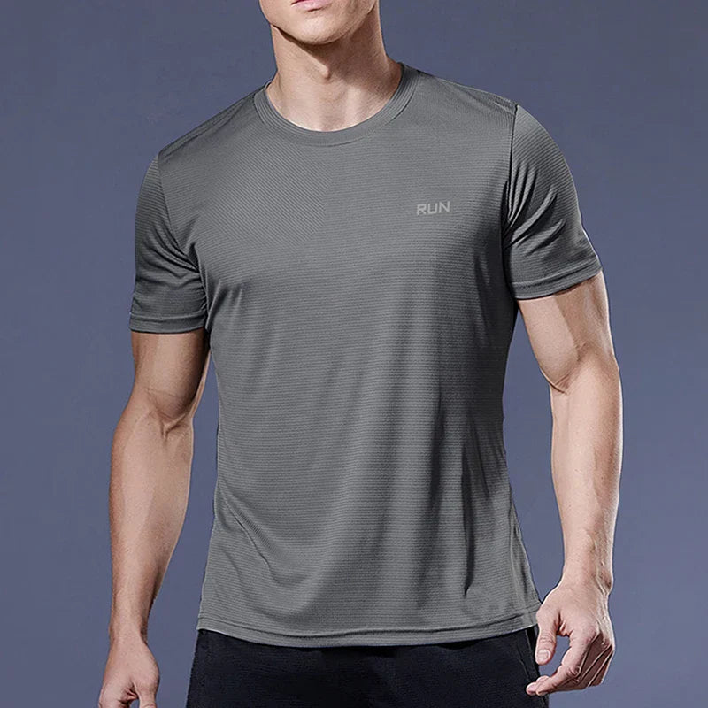 Men's short sleeve athletic shirt quick-drying breathable performance