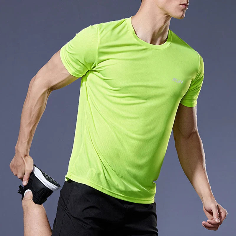 Men's short sleeve athletic shirt quick-drying breathable performance