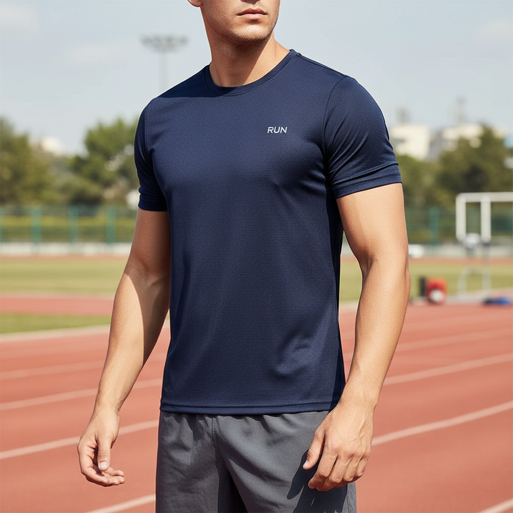 Men's short sleeve athletic shirt quick-drying breathable performance