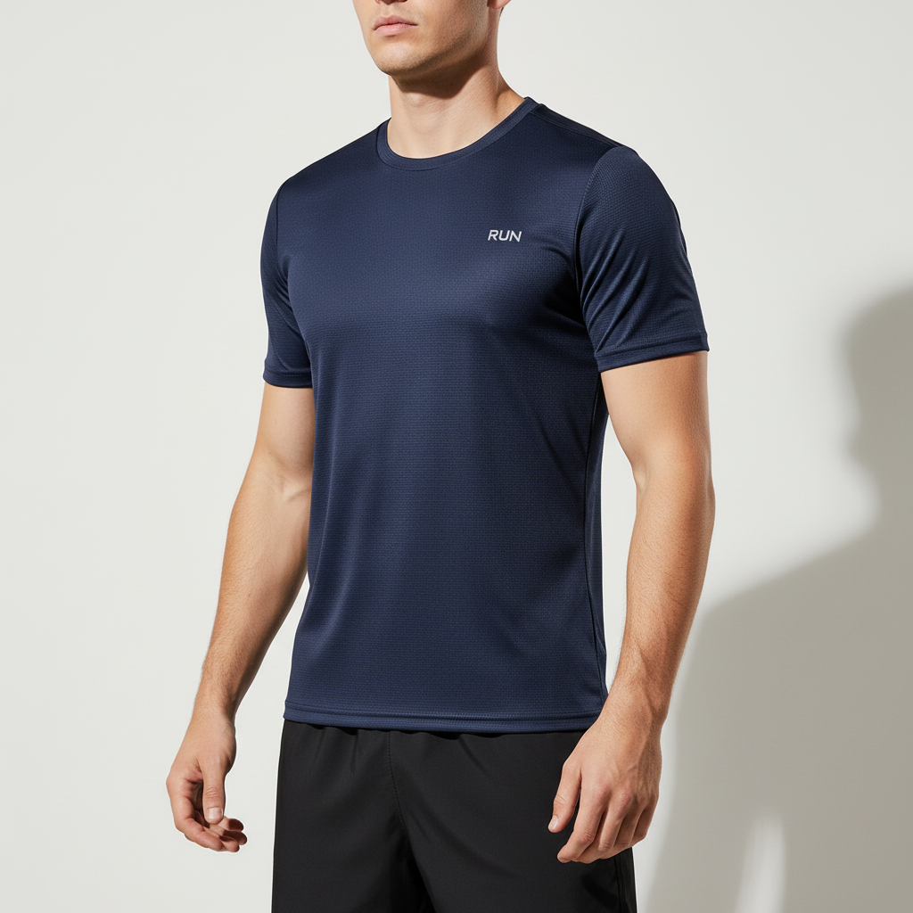Men's short sleeve athletic shirt quick-drying breathable performance