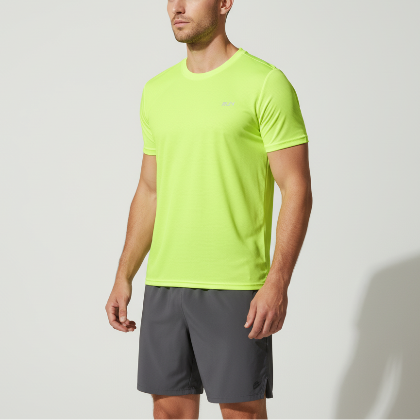 Men's short sleeve athletic shirt quick-drying breathable performance