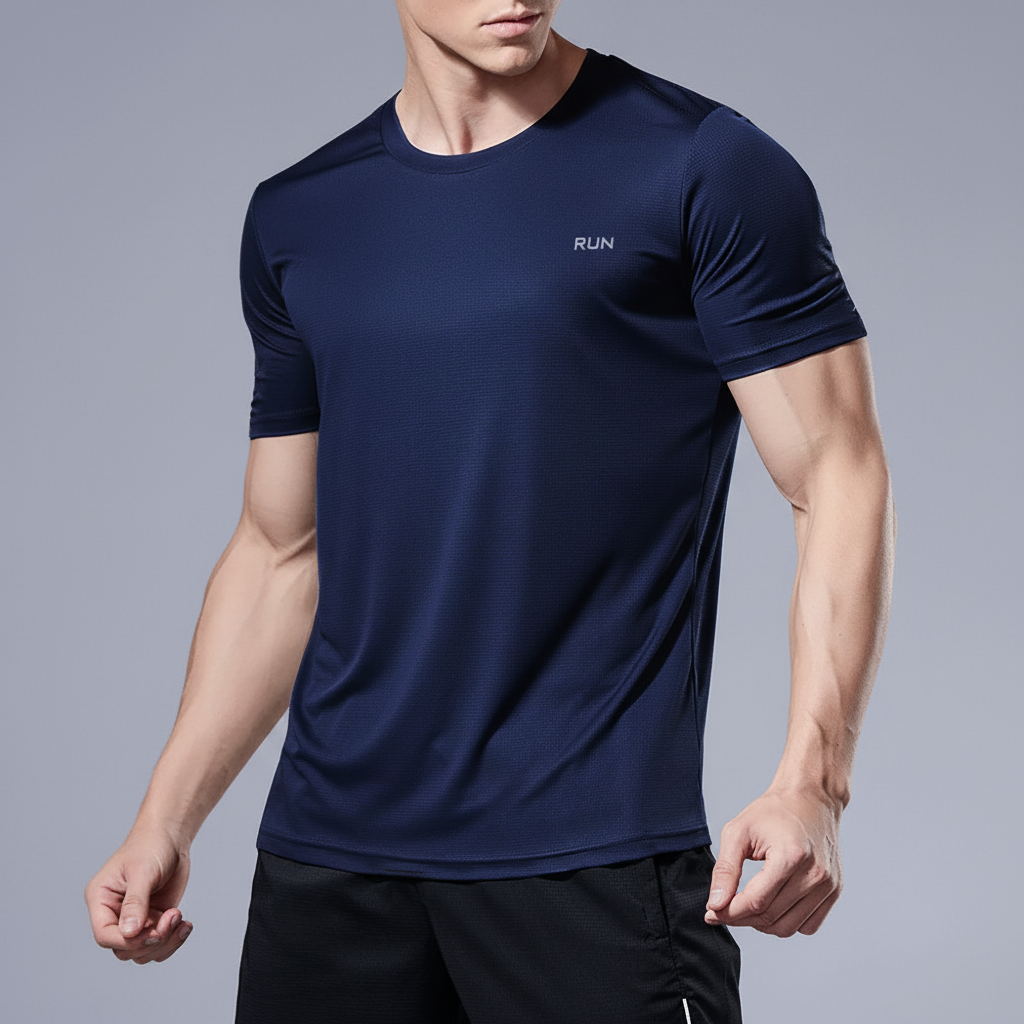 Men's short sleeve athletic shirt quick-drying breathable performance