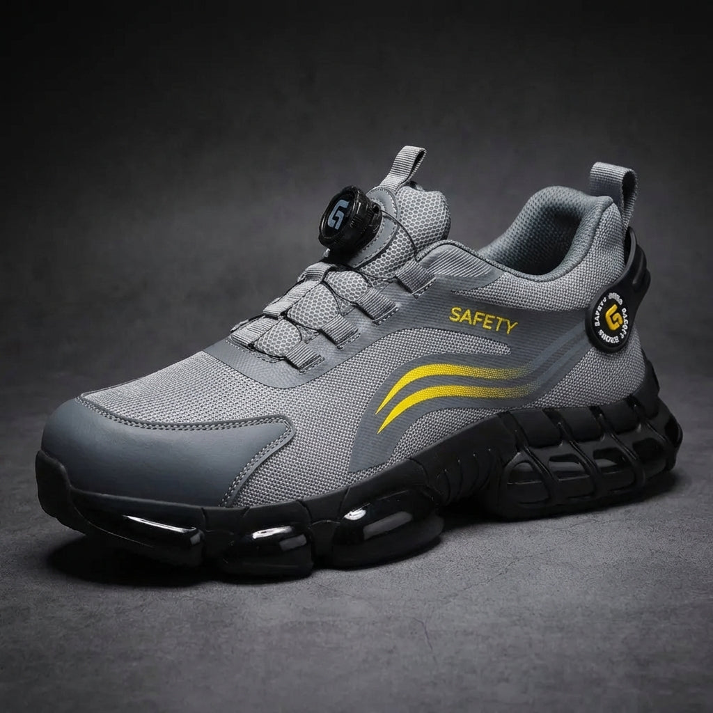 Men's ankle safety boot with non-slip sole and toe protection