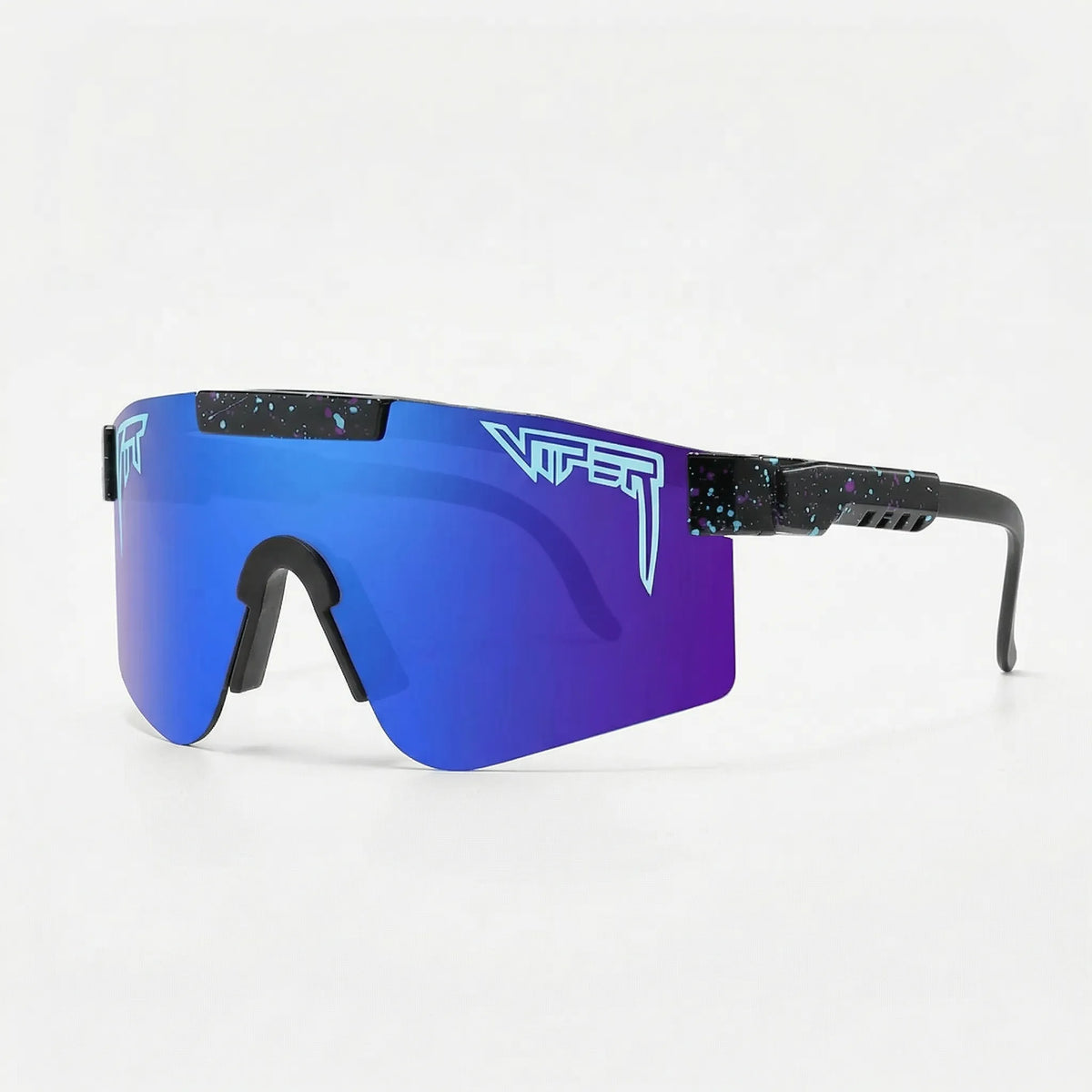 Oversized wraparound sport shield sunglasses with UV400 lenses