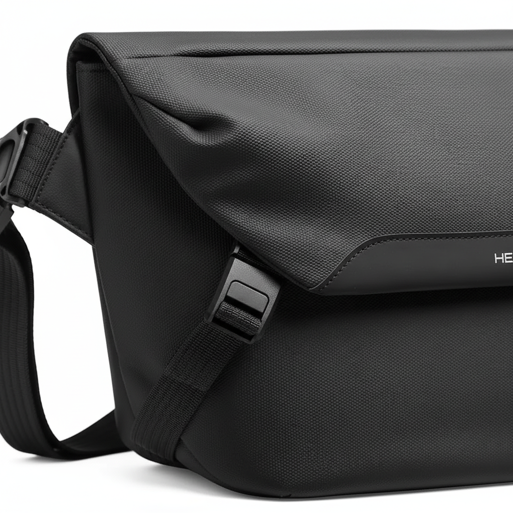 Water-repellent messenger bag with padded tablet compartment