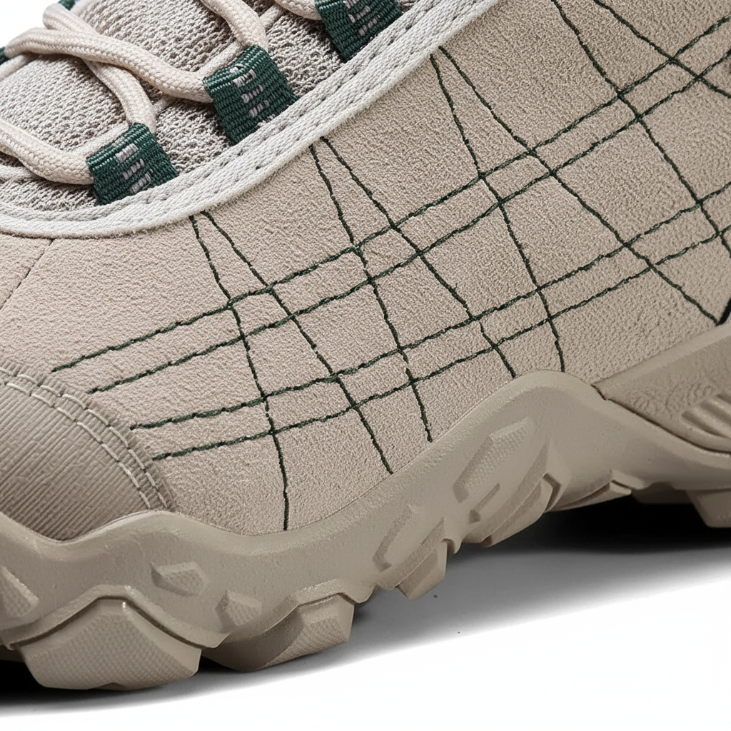 Women's water-resistant hiking shoe with leather upper and rubber outsole