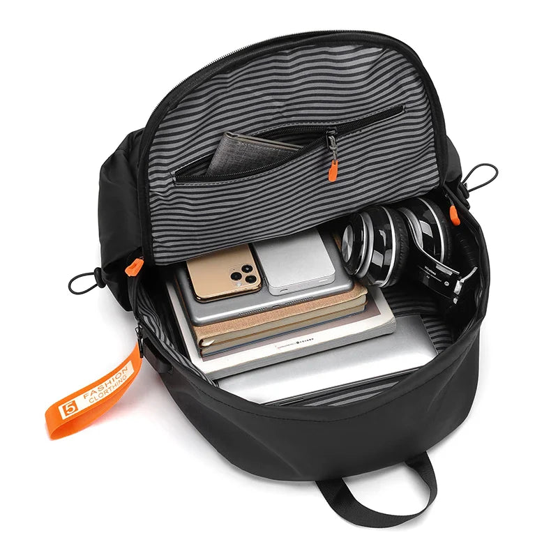 Water-resistant laptop backpack with padded sleeve and multiple pockets