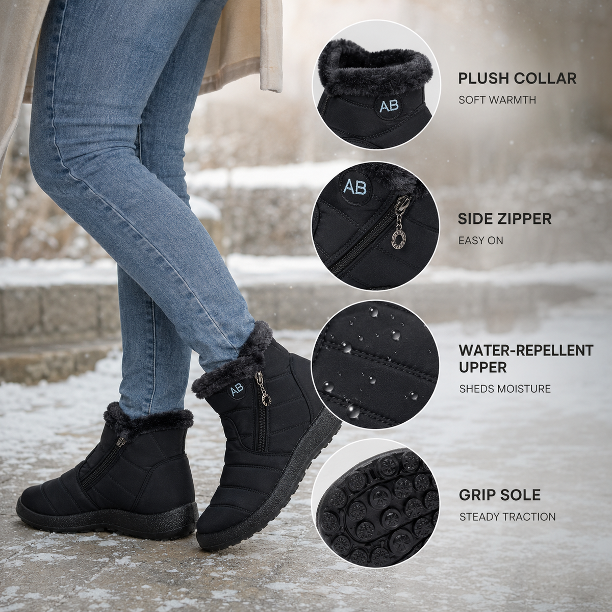 Thrives Outdoor | Waterproof Ankle Winter Boots