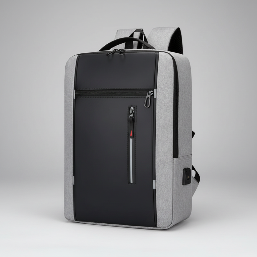 Water-resistant business backpack with padded laptop compartment