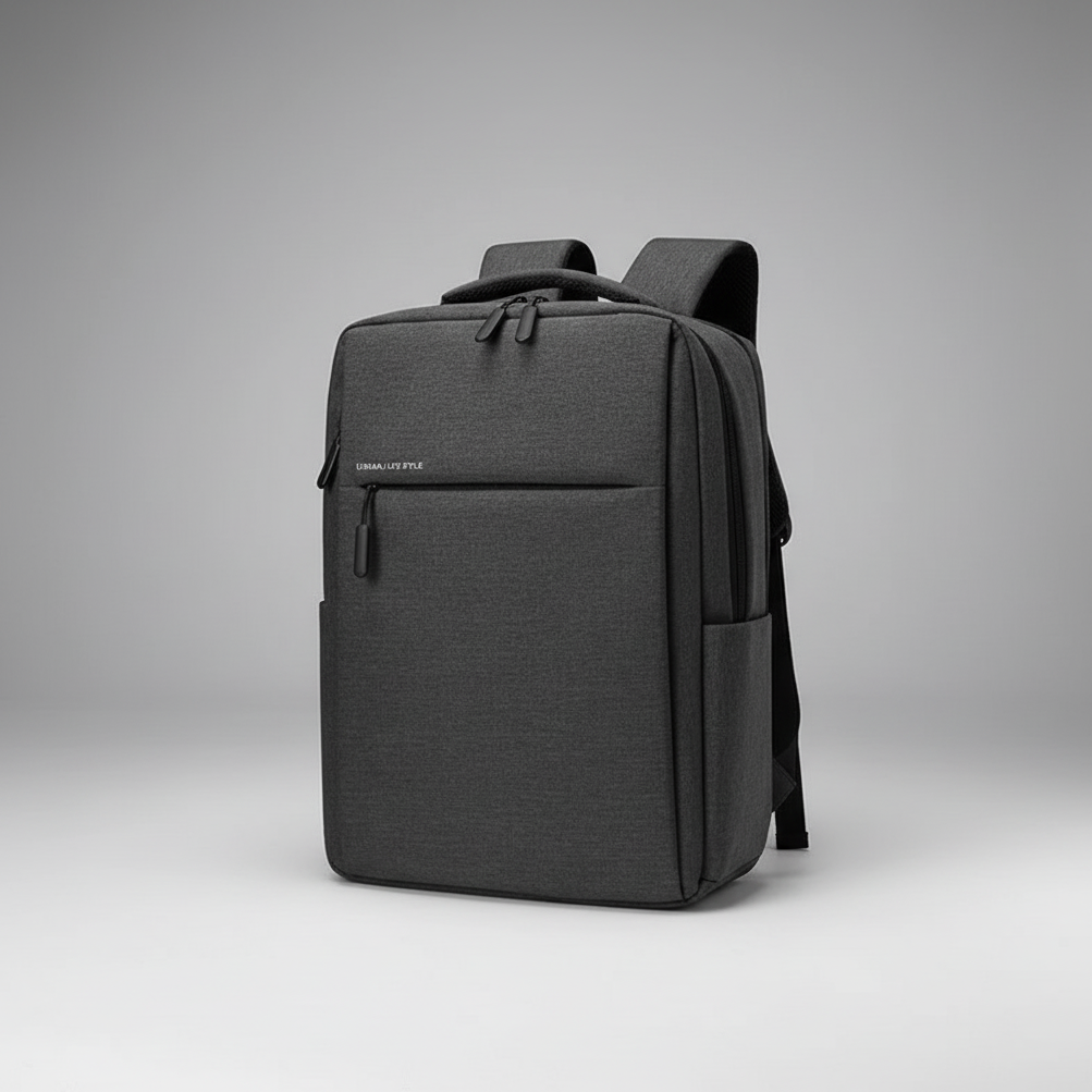 Water-resistant laptop backpack with padded compartment and multiple pockets