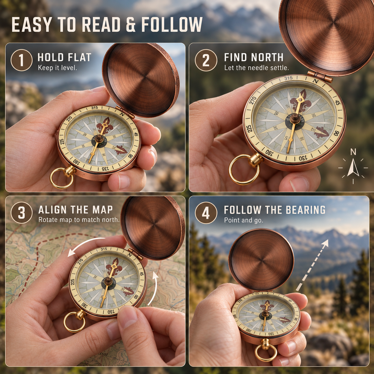 Thrives Outdoor | Wayfindero Portable Flip Top Compass