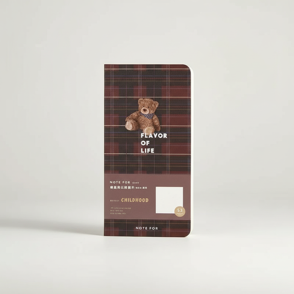 Slim weekly planner notebook with retro minimalist design